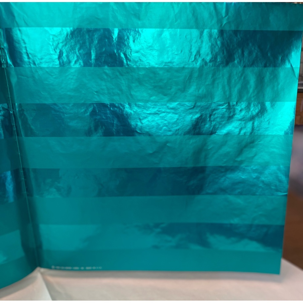 Shiny, Bright and Vintage Hallmark! Tonal Striped Sheet of Gift Wrap from 1986!